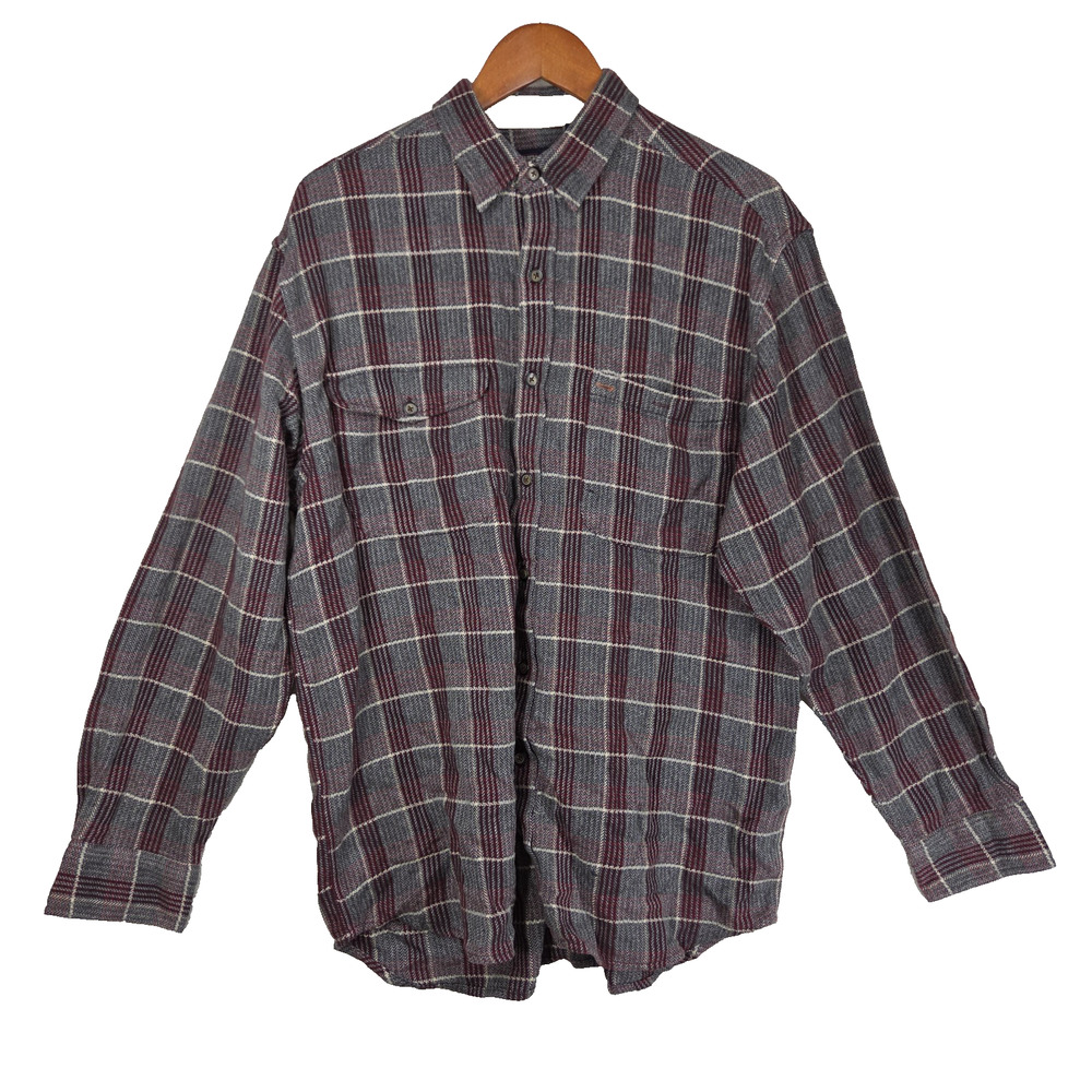 Vintage Faded Glory Flannel Shirt Mens XL Herringbone Plaid Grunge Gorpcore NWT